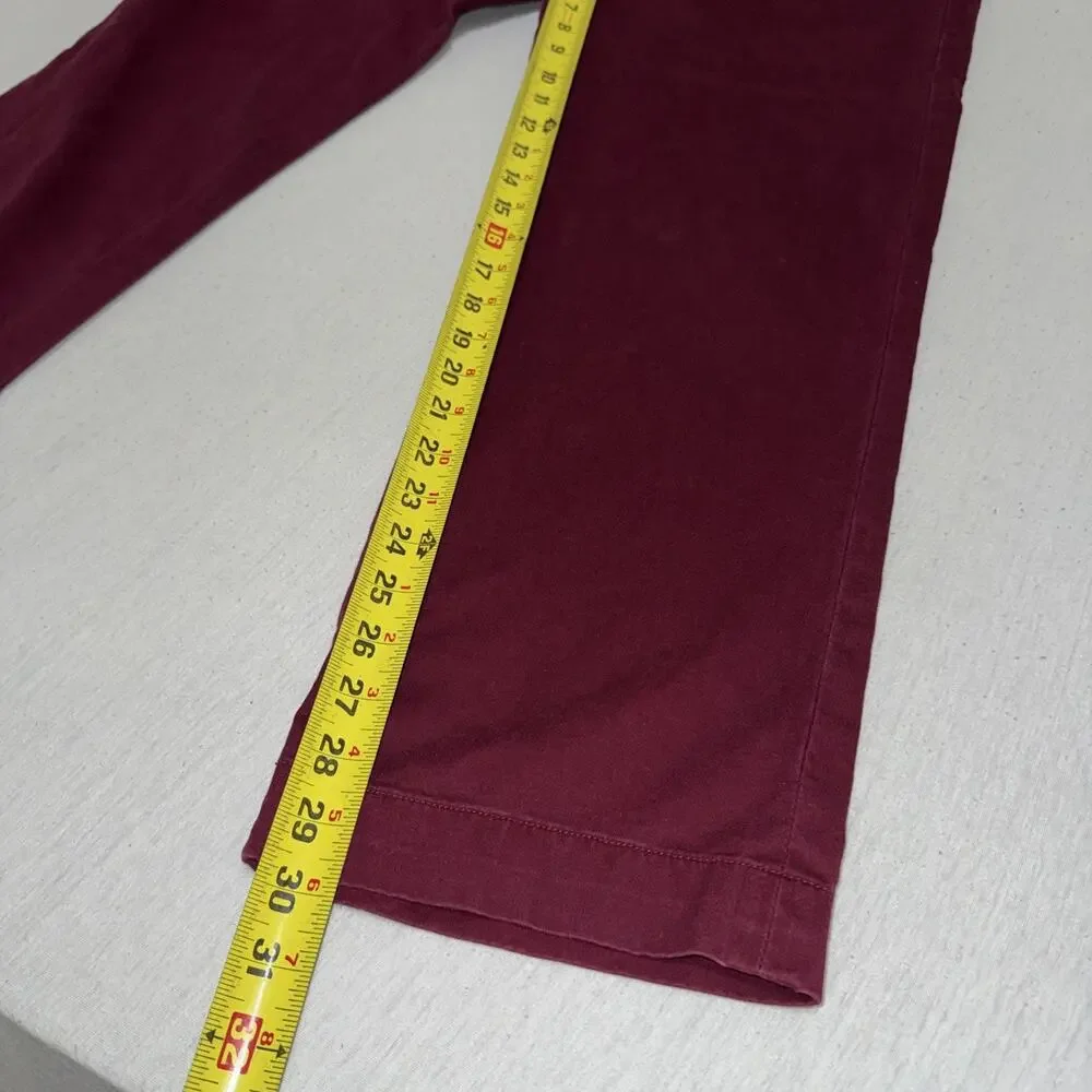 Polo Ralph Lauren Mens Stretch Straight Fit Chino Pants Burgundy 38x30 EUC